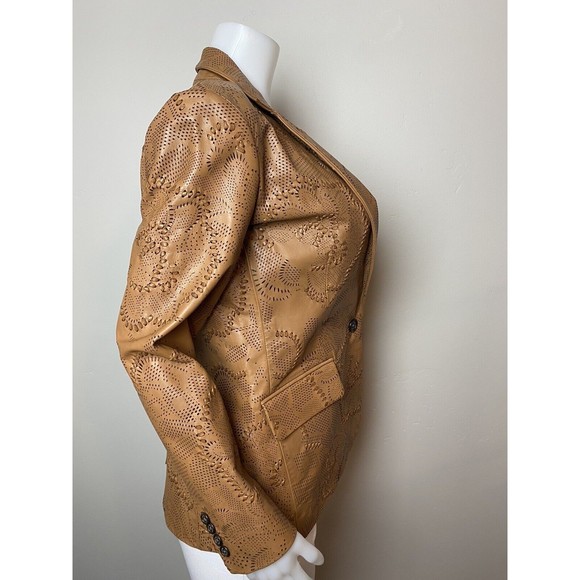 F. Ralph Lauren Leather Jacket Size 6 Brown Camel NWT $795 - Picture 2 of 11